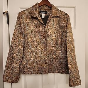 Jones New York Tweed Blazer Colorful Career Jacket Business Sz 16W *Imperfect*